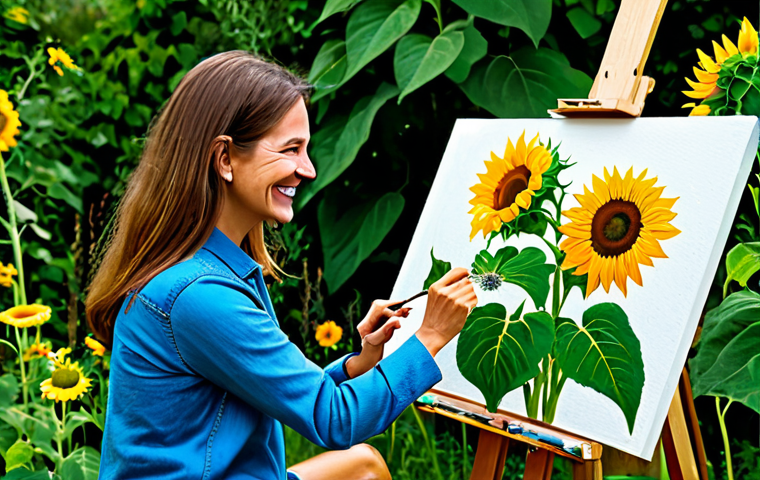 진정성 탐색 과정에서의 성찰적 질문 - **Serene Reflection:** A professional woman in a modest, flowing dress, sitting peacefully by a calm...