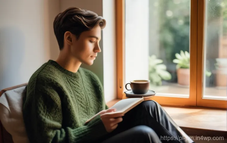 진정성 발견 여행의 의미와 중요성 - **Prompt for Introspection and Journaling:**
    "A peaceful, realistic portrait of a young adult (g...