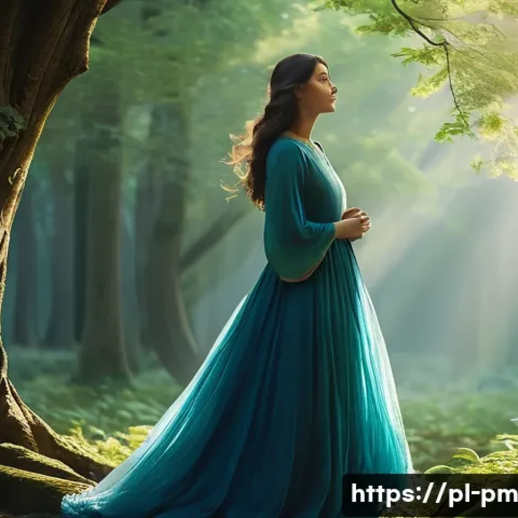 진정성 회복을 위한 감정 해소 기법 - **Prompt:** A serene woman, mid-30s, with a contemplative expression, stands in a soft, ethereal for...