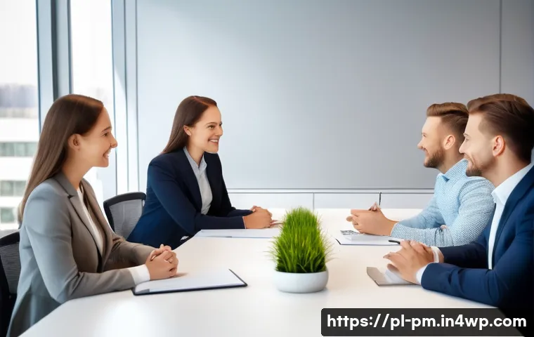 진정성 발굴을 위한 실용적인 팁 - A professional office scene showing a diverse group of coworkers engaged in an open and honest discu...