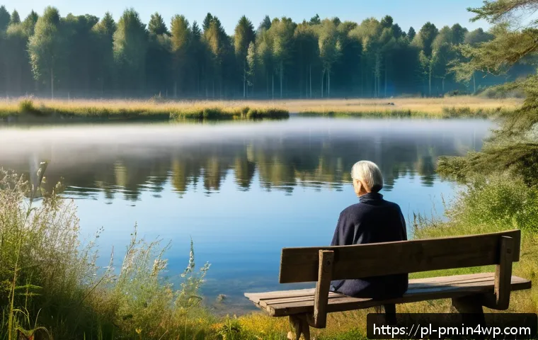 진정성을 위한 지속적인 자기 계발 방법 - A serene Polish countryside morning scene featuring a middle-aged person sitting cross-legged on a w...